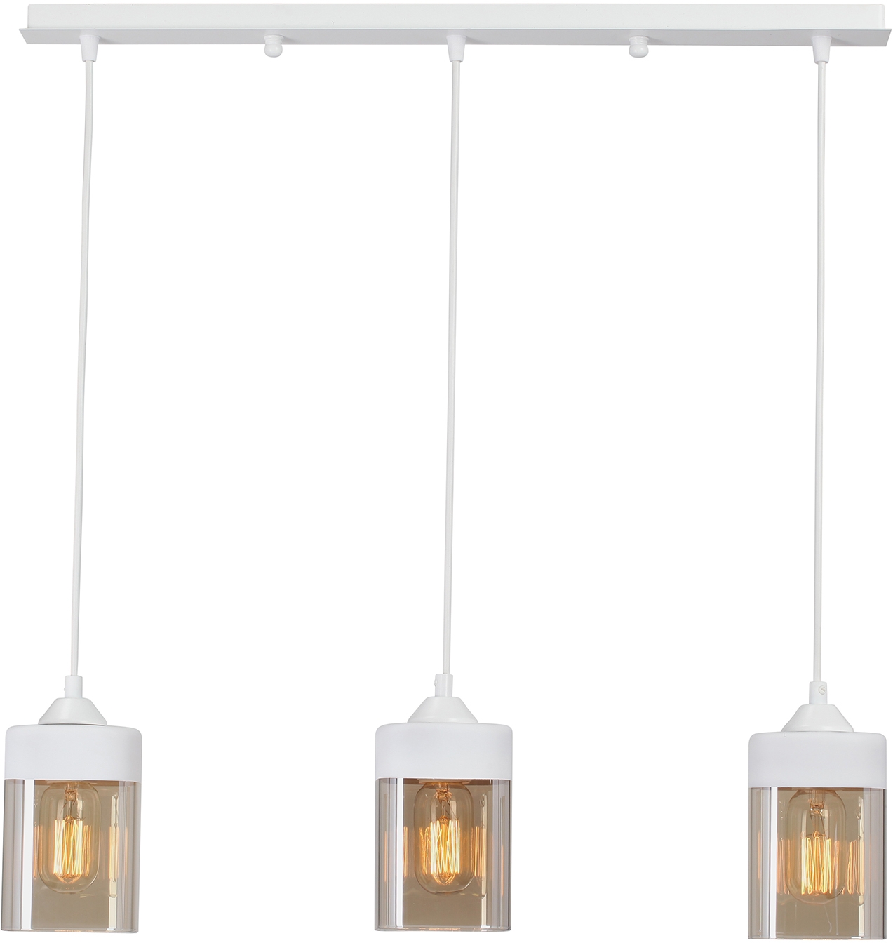 Изображение товара Подвесной светильник Vitaluce V4923-0/3S 3 плафона модерн белый коньячный