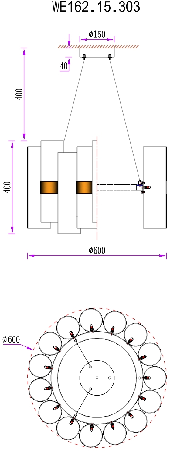 Изображение товара Подвесная люстра Wertmark Franka WE162.15.303