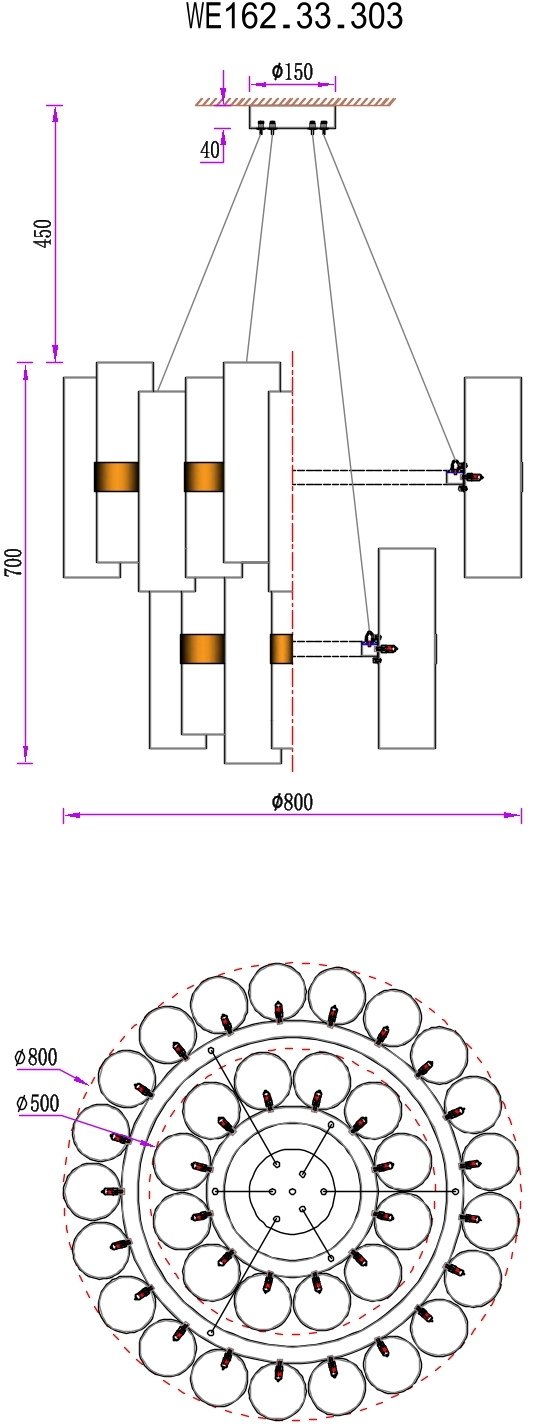 Изображение товара Подвесная каскадная люстра Wertmark Franka WE162.33.303 165W золото