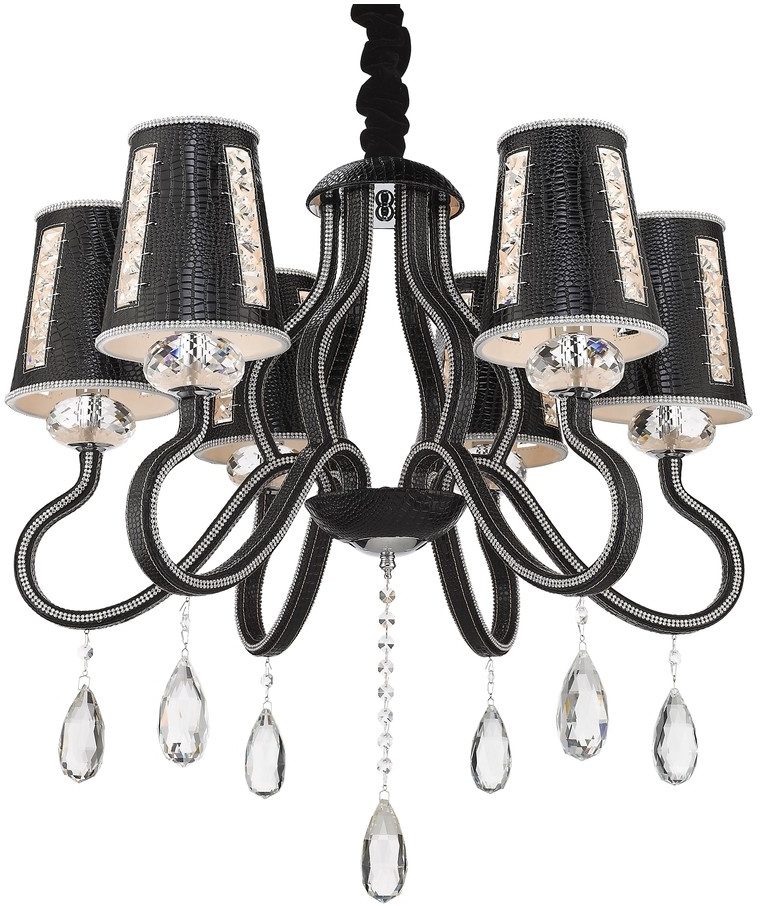 Изображение товара Подвесная люстра Wertmark Adelinda WE391.06.023 модерн черный хрусталь кожа