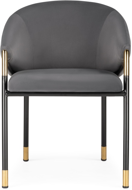 Изображение товара Обеденный стул Molton на металлокаркасе серый с велюровой обивкой