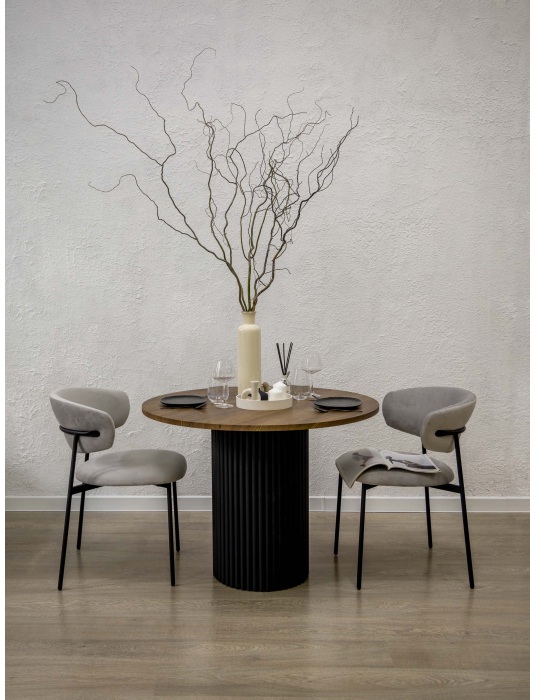 Изображение товара Кухонный стол Notta Барел из металла и МДФ черный 90х90 см