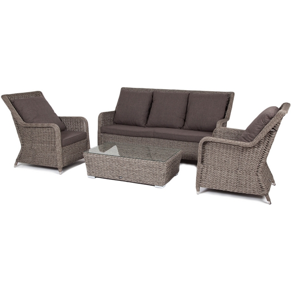 

Лаунж-зона из искусственного ротанга (гиацинт), цвет серый 4SIS Гляссе GS3C2T-4-SET TWgraphite, Гляссе GS3C2T-4-SET TWgraphite