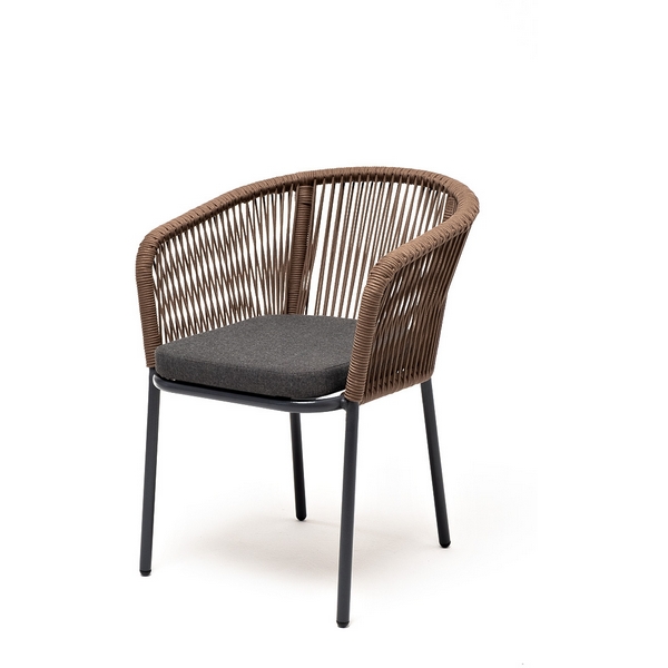 

Стул плетеный из роупа, каркас алюминий темно-серый, роуп коричневый, ткань серая 4SIS Марсель MAR-CH-002 brown, Марсель MAR-CH-002 brown