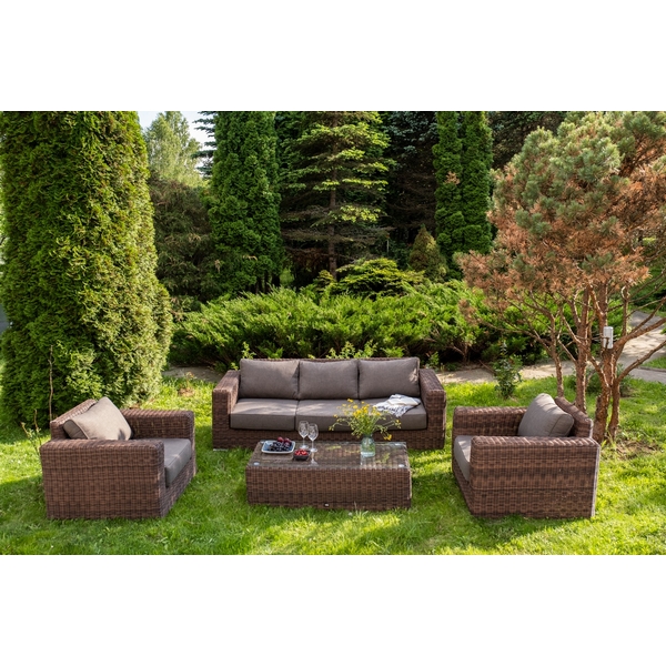 

"Боно" лаунж-зона из искусственного ротанга, цвет коричневый 4SIS арт.УТ-00005079, Боно BS3C2T-4-SET brown