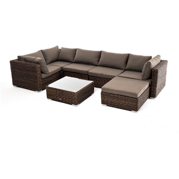 

"Лунго" трансформирующаяся лаунж-зона из искусственного ротанга (гиацинт), цвет коричневый 4SIS арт.УТ-00005402, Лунго LS5O1T1-7-SET-TW brown