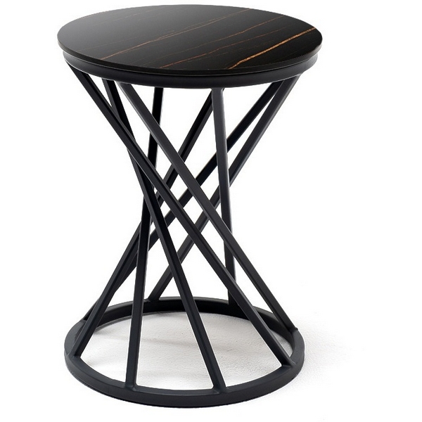 

"Сантьяго" журнальный стол из HPL круглый 40 H55, каркас из стали темно-серый (RAL 7024), цвет столешницы "черный мрамор" 4SIS 3029-D40-SAN-St-RAL 7024, Сантьяго 3029-D40-SAN-St-RAL 7024