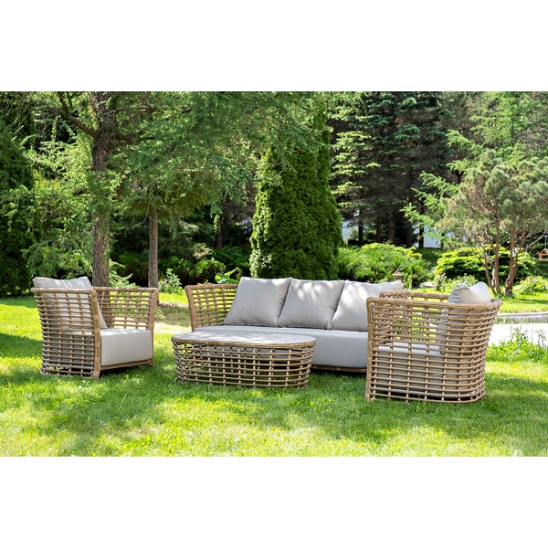 

"Валенсия" лаунж-зона из искусственного ротанга, цвет соломенный 4SIS арт.УТ-00009998, Валенсия VALS3C2T-4-SET