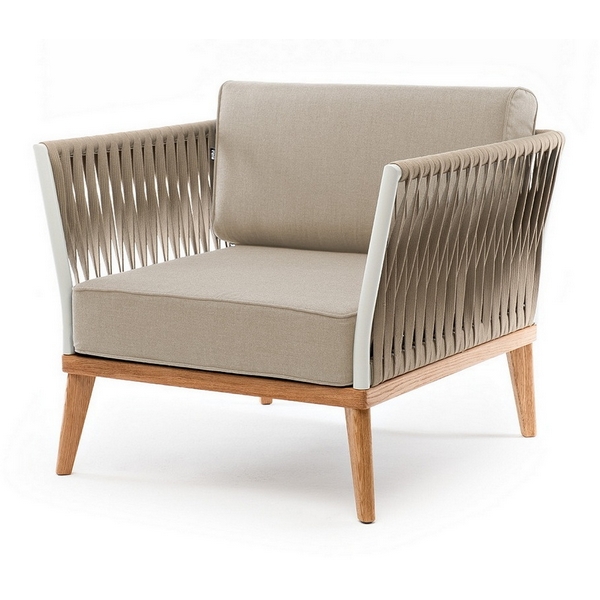 

"Касабланка" кресло плетеное из роупа, основание дуб, каркас алюминий светло-серый (RAL7035) муар, роуп серо-коричневый 23мм, ткань бежевая 15052 4SIS KAS-A-T002 RAL7035 Mua G-brown(beige15052), Касабланка KAS-A-T002 RAL7035 Mua G-brown(beige15052)