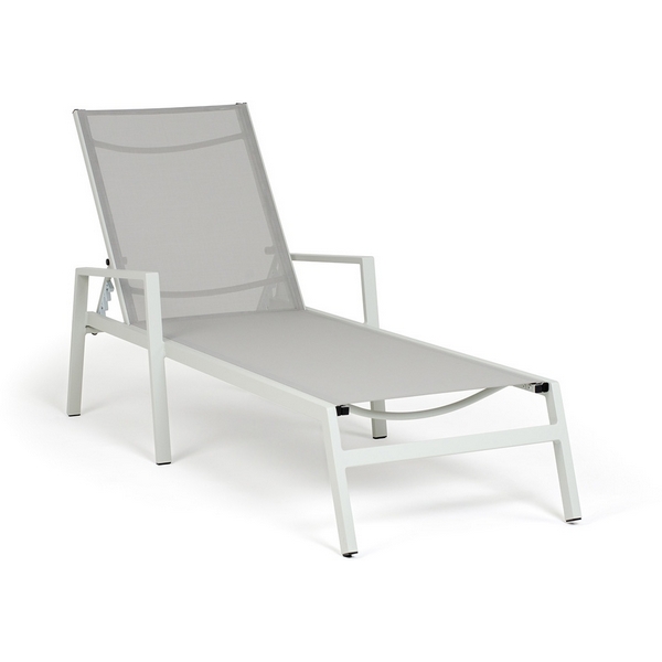 

"Парма" шезлонг, каркас алюминий светло-серый (RAL7035) муар, ткань текстилен темно-серая 4SIS арт.УТ-00010210, Парма PAR-SH-001 RAL7035 Mua(VT111154)