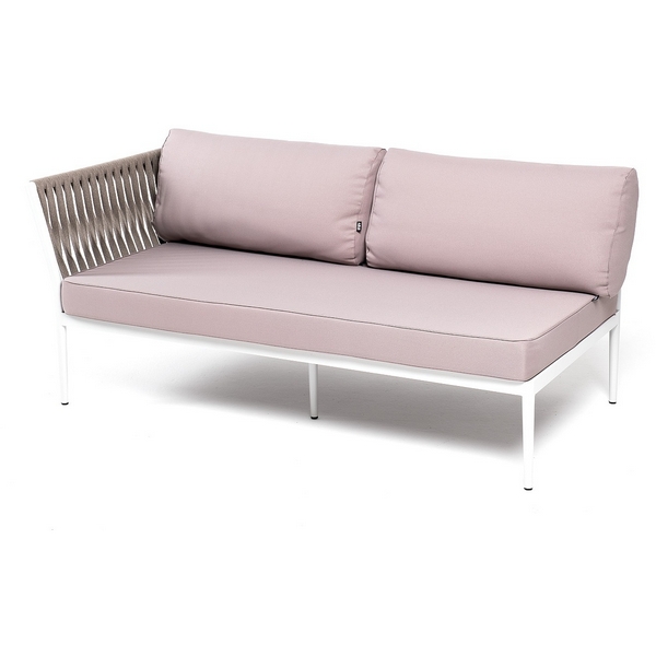 

"Касабланка" правый модуль плетеный из роупа, каркас алюминий светло-серый (RAL7035) муар, роуп серо-коричневый 23мм, ткань бежевая 15052 4SIS арт.УТ-00010335, Касабланка KAS-MRS2-001 RAL7035 Mua G-brown(beige15052)