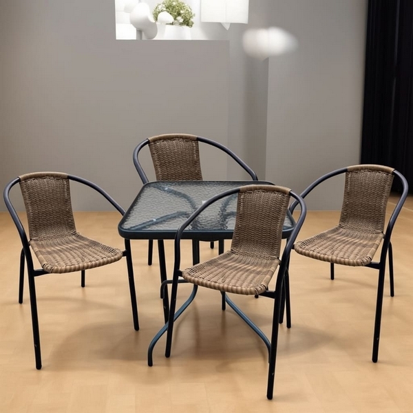 Комплект мебели Асоль Afina LRC-02/LRT04-70x70 Light Brown (4+1)
