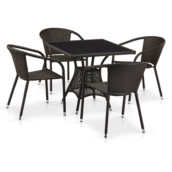 

Комплект плетеной мебели T197BT/Y137C-W53 Brown (4+1) Afina, T197BT/Y137C-W53 Brown 4Pcs