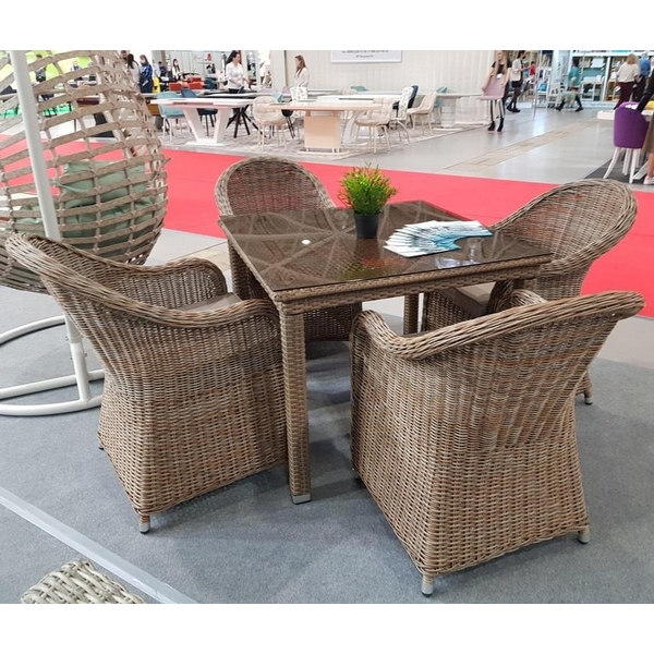 

Комплект мебели T257B/Y490 Beige (4+1) Afina, Светло-коричневый, T257B/Y490 Beige 4Pcs