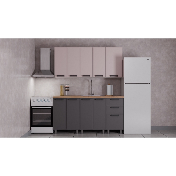 

ГК Аленушка 1,6м Магнолия Кашемир/Сталь, черный (без столешницы), Бежевый;серый, Магнолия 00-00240867