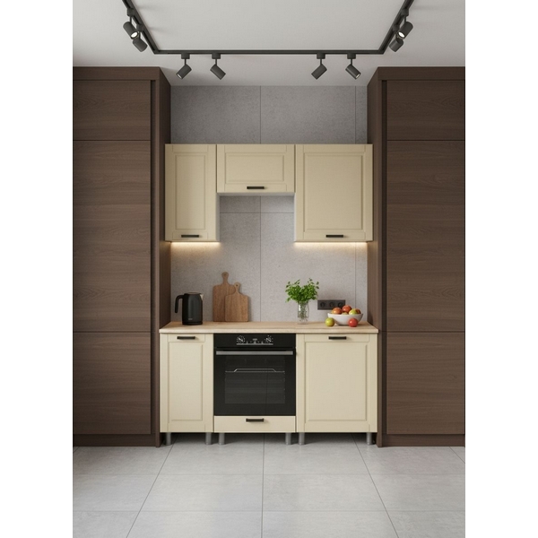 МК Аленушка 1,6м в.5 Астра Крем,скоба черный,сонома Аленушка 00-00285017