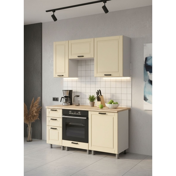 МК Аленушка 1,6м в.7 Астра Крем,скоба черный,сонома Аленушка 00-00285024