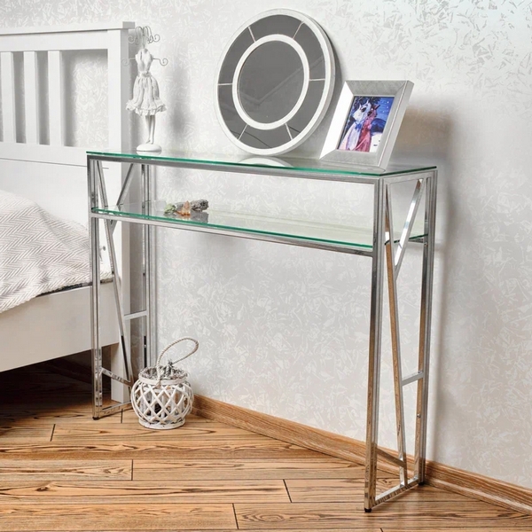 

Консольный стол AllConsoles 1092-CS clear серебряный, 1092-CS clear