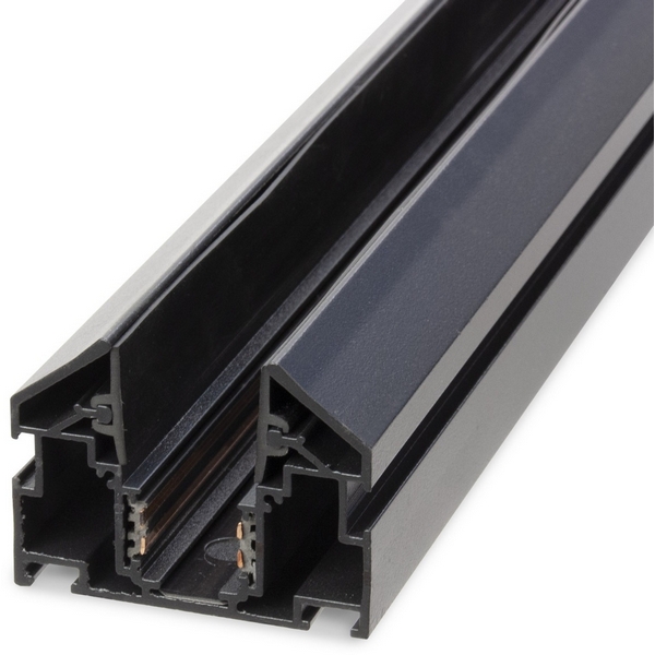 Изображение товара Магнитный шинопровод встраиваемый с закладным профилем для натяжного потолка ПВХ 3 м черный 48V AM Group MAGNET AM537 3M BK