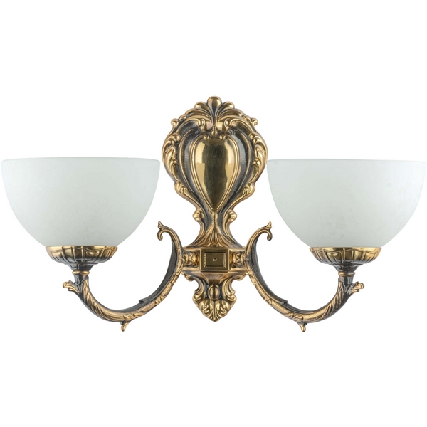 Изображение товара Ambiente настенный светильник 7140/2 PB два плафона латунь бронза стекло