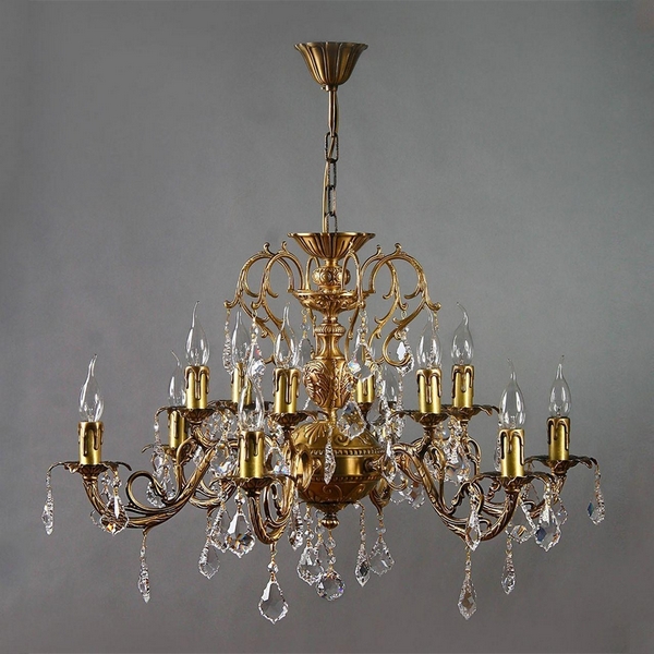 

Подвесная люстра хрустальная Ambiente Alicante 8888/6+6 AB New Leaf, Бронза, Alicante 8888/6+6 AB New Leaf