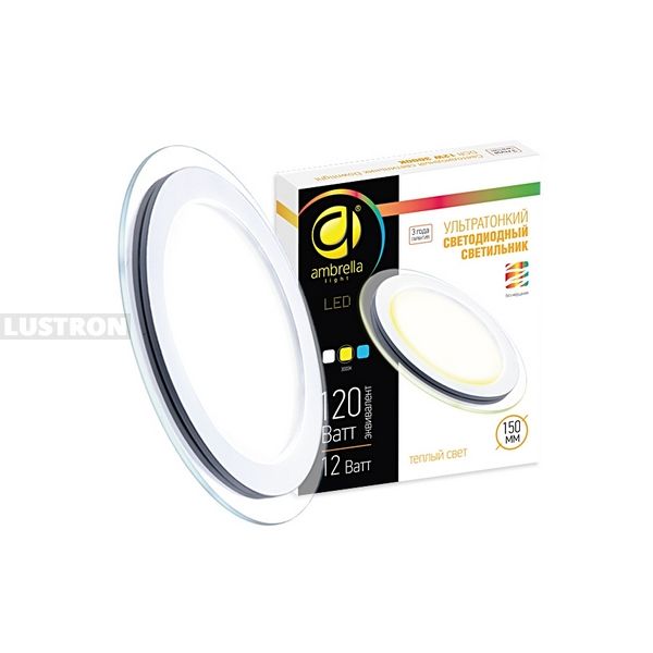 

Встраиваемый светодиодный светильник 302123 (Ambrella), Белый, Led Present Glass 302123