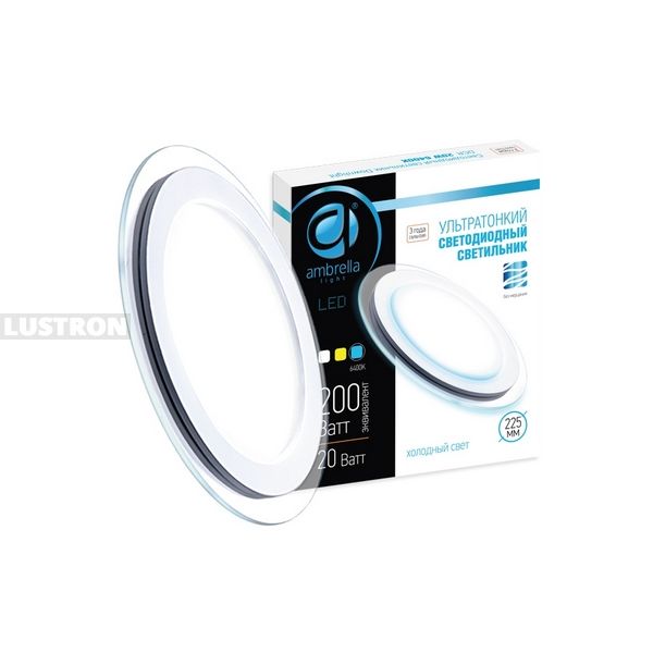 

Встраиваемый светодиодный светильник 302206 (Ambrella), Белый, Led Present Glass 302206