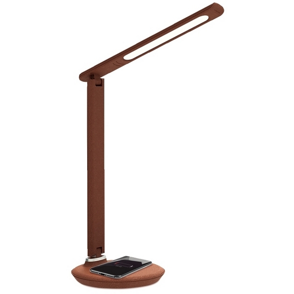 Офисная настольная лампа светодиодная диммируемая с выключателем регулировкой цветовой температуры и беспроводным ЗУ Desk DE522 (Ambrella)