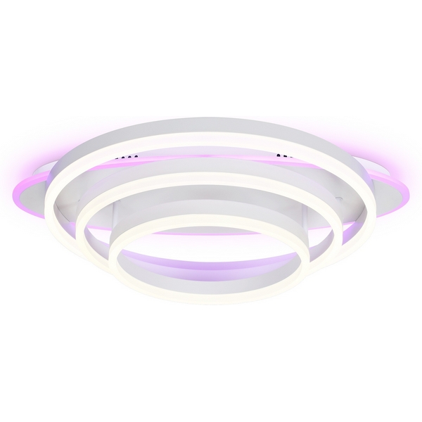 

Потолочная светодиодная люстра (+ночной режим) RGB с пультом Ambrella Acrylica Disk FA8522 (Умный дом), Белый, Acrylica Disk FA8522