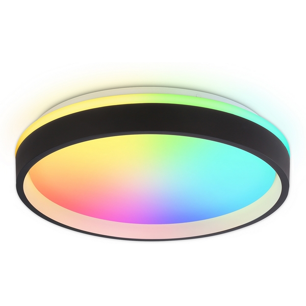 

Потолочный светильник круглый RGB светодиодный с пультом (ночной режим, таймер) Ambrella ORBITAL FZ604, Черный, Orbital FZ604