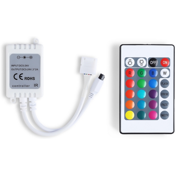 

Контроллер Ambrella Illumination GS11201 для светодиодных лент RGB с инфракрасным пультом 6A 12V 72W/ 24V 144W, illumination GS11201