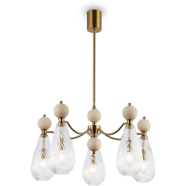 

Потолочная люстра на штанге с травертином Ambrella Ceramo Modern LH53286, Прозрачный, Ceramo Modern LH53286