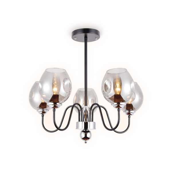 Изображение товара Потолочная люстра Ambrella TRADITIONAL TR9058 стиль лофт 5 плафонов стекло черный