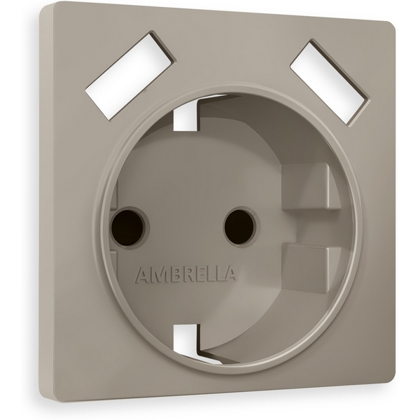 

Лицевая панель Ambrella Volt ALFA (Серо-бежевый матовый) для электрической розетки с/з со шторками 2USB A+A QUANT AP3690, Серый, Quant AP3690