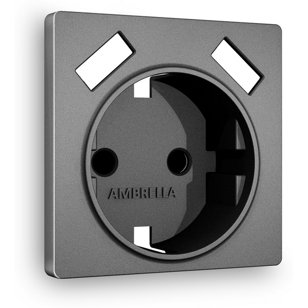 

Лицевая панель Ambrella Volt ALFA (Антрацит серый) для электрической розетки с заземлением со шторками 2USB A+A QUANT AP6590, Quant AP6590