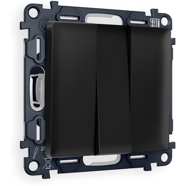 

Комплект механизма встраиваемый Ambrella Volt 3-клавишного выключателя ALFA MA805010 Черный матовый QUANT, Quant MA805010