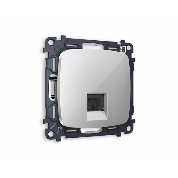 

Комплект механизма Ambrella Volt компьютерной розетки OMEGA MO412010 Серебро глянец RJ-45(8P8C) CAT6 с защитной шторкой QUANT, Quant MO412010