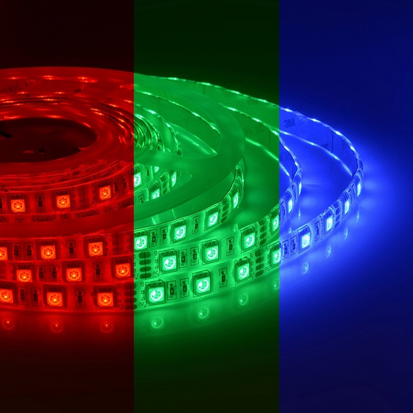 

Светодиодная лента 12В СТ 14,4Вт/м SMD5050 60д/м IP65 ширина подложки 10мм, 5м RGB Apeyron 00-12, 00-12