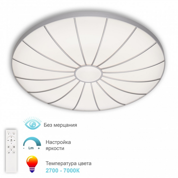 

Потолочный светильник светодиодный с ПДУ APL LED Turin 3306.B202-350 Silver, Серый, Turin 3306.B202-350 Silver