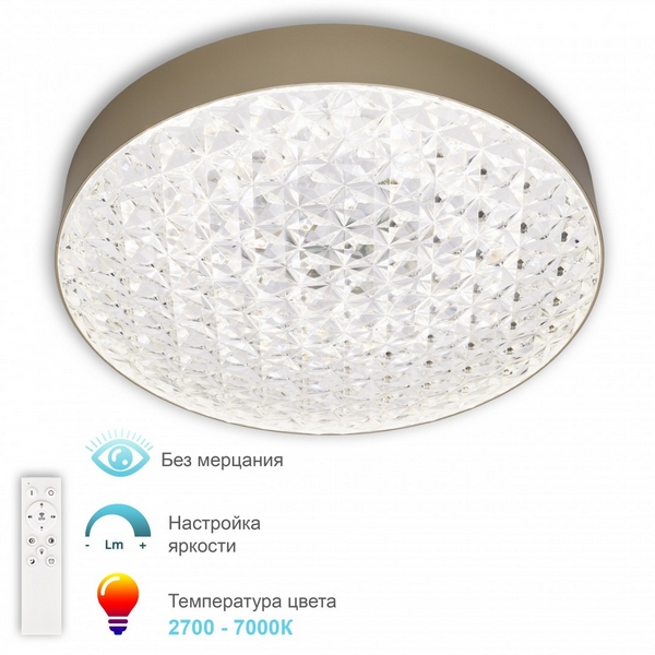

Потолочный светильник светодиодный с ПДУ APL LED Turin 3306.B236-350 Gold, Золото, Turin 3306.B236-350 Gold