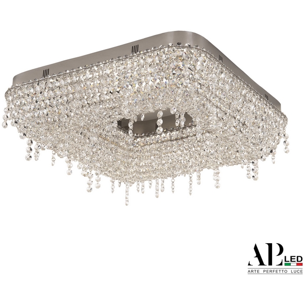 

Потолочная люстра хрустальная светодиодная APL LED Sicilia SH504.2.50.B.Ni.4000, Прозрачный;никель, Sicilia SH504.2.50.B.Ni.4000