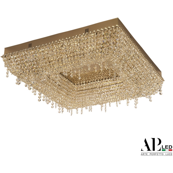 

Потолочная люстра хрустальная светодиодная APL LED Sicilia SH603.2.60.B.Gd.3000, Прозрачный;золото, Sicilia SH603.2.60.B.Gd.3000