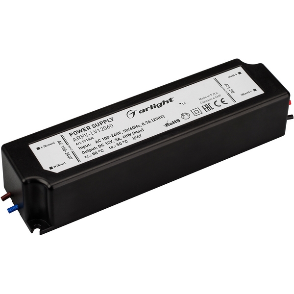 

Блок питания ARPV-LV12060 (12V, 5.0A, 60W) (Arlight, IP67 Пластик, 2 года) 011000, Черный, ARPV-LV 011000