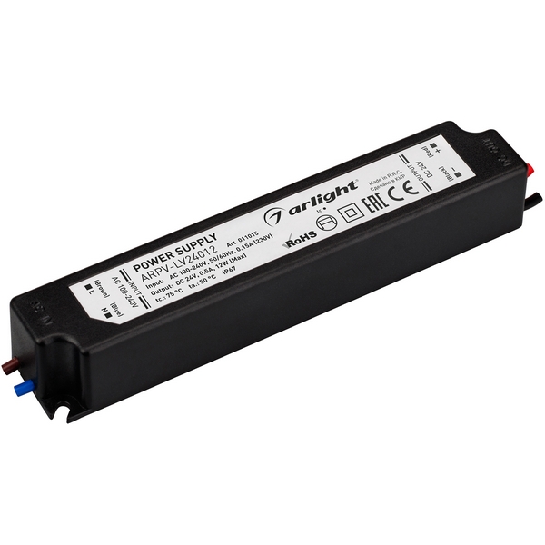 

Блок питания ARPV-LV24012 (24V, 0.5A, 12W) (IP67 Пластик) Arlight ARPV 011015, Черный, ARPV 11015