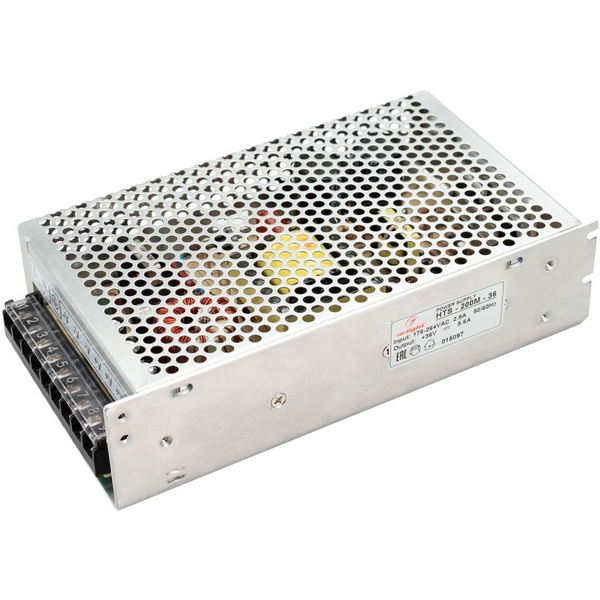 

Блок питания HTS-200M-36 (36V, 5.6A, 200W) (Arlight, IP20 Сетка, 3 года) 015097, Серый, HTS 015097
