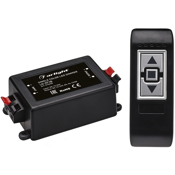 

Диммер LN-RF3B (12-24V,96-192W, ПДУ 3кн) (Arlight, IP20 Пластик, 1 год) 015668, Черный, 015668