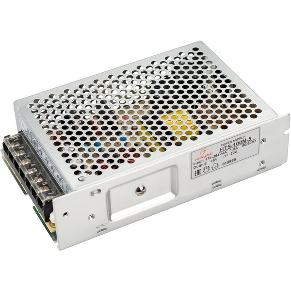 

Блок питания HTS-100M-5 (5V, 20A, 100W) (Arlight, IP20 Сетка, 3 года) 015999, Серый, HTS 015999
