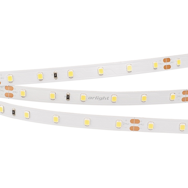 

Светодиодная лента RT-A60-8mm 24V Cool 8K (4.8 W/m, IP20, 2835, 5m) (Arlight, Открытый) 016147(2) (5 шт.), RT открытая 016147(2)