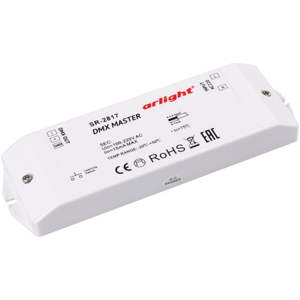 

Контроллер DMX SR-2817 (220V, 8 зон) (Arlight, IP20 Пластик, 3 года) 017614, Белый, 017614