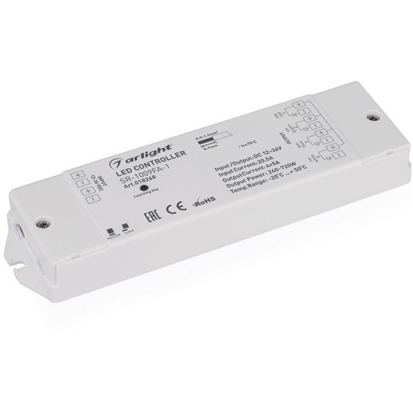 

Контроллер SR-1009FA-1 (12-36V, 240-720W) (IP20 Пластик) 018268 (Arlight), Белый, 18268